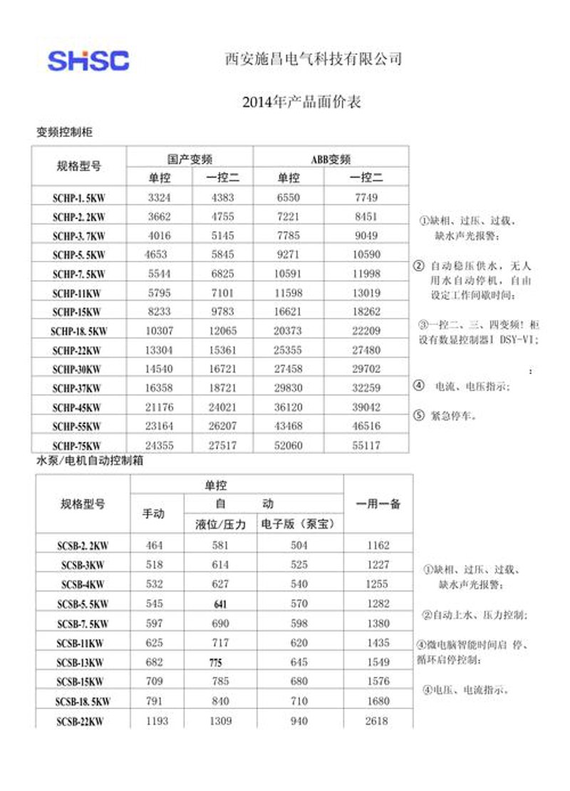 变频柜报价